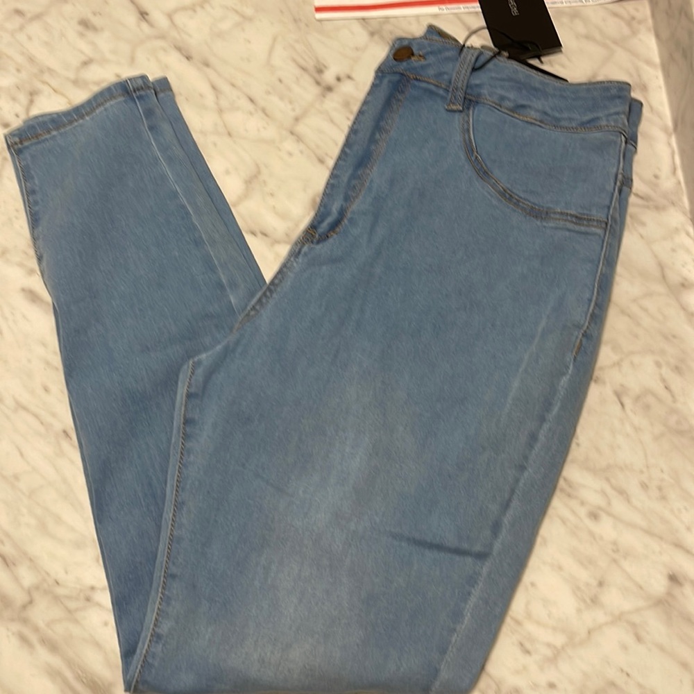 NWT Fashion Nova Klum Jeans Light wash size 15